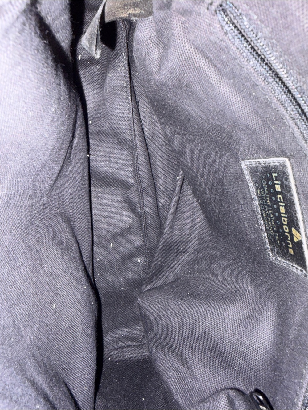 Liz Claiborne Navy Textured Satchel - Picture 7 of 8